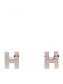 Palladium Lacquered Pop H Earrings Marron Glace