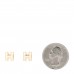 Rose Gold Lacquered Mini Pop H Earrings White
