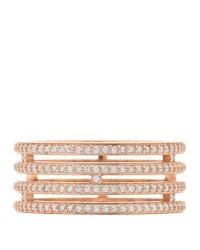 18K Rose Gold Diamond GM Ariane Wedding Band Ring 56 7.5