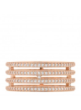 18K Rose Gold Diamond GM Ariane Wedding Band Ring 56 7.5
