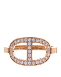 18K Rose Gold Diamond MM Chaine d'Ancre Contour Ring 51 5.75