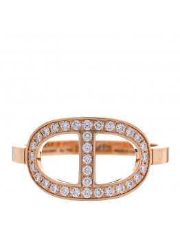18K Rose Gold Diamond MM Chaine d'Ancre Contour Ring 51 5.75