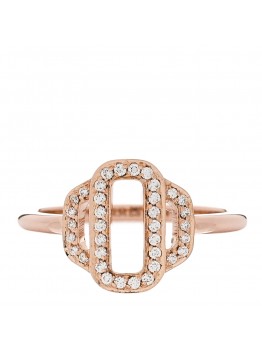 18K Rose Gold Diamond Attelage Ring 48 4.5