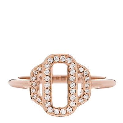 18K Rose Gold Diamond Attelage Ring 48 4.5