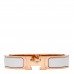 Enamel Narrow Clic Clac H Bracelet GM White