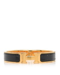 Enamel Narrow Clic Clac H Bracelet GM Black
