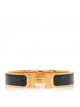 Enamel Narrow Clic Clac H Bracelet GM Black