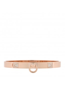 18K Rose Gold Diamond PM Collier De Chien Bracelet SH