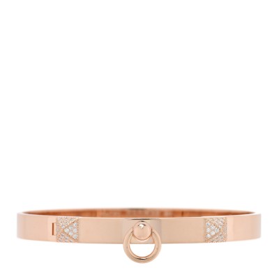 18K Rose Gold Diamond PM Collier De Chien Bracelet SH