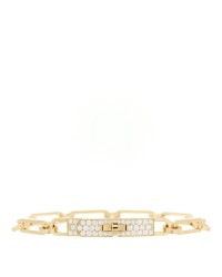 18K Yellow Gold Diamond Pave PM Kelly Chaine Bracelet SH