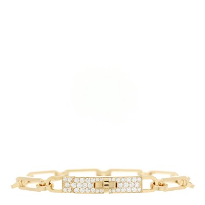 18K Yellow Gold Diamond Pave PM Kelly Chaine Bracelet SH