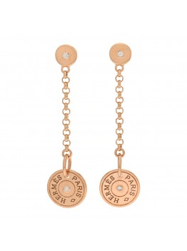 18K Rose Gold Diamond Gambade Clou de Selle Earrings