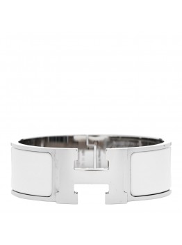 Enamel Wide Clic Clac H Bracelet GM White