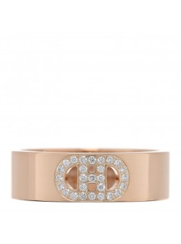 18K Rose Gold Diamond PM H D'Ancre Ring 50 5.25