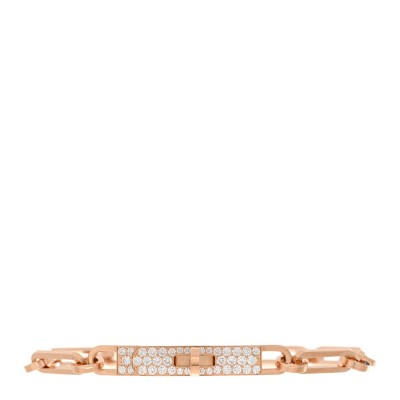 18K Rose Gold Diamond Pave PM Kelly Chaine Bracelet ST