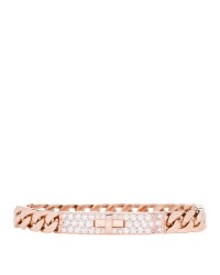 18K Rose Gold Diamond PM Kelly Gourmette Chaine Bracelet XS