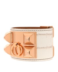 Matte Niloticus Crocodile Himalaya Collier De Chien CDC Bracelet T1 Blanc