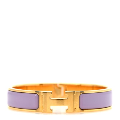 Enamel Narrow Clic Clac H Bracelet GM Parme