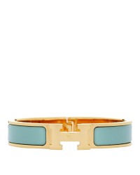 Enamel Narrow Clic Clac H Bracelet GM Vert Aqua