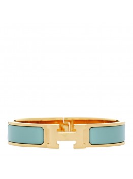Enamel Narrow Clic Clac H Bracelet GM Vert Aqua