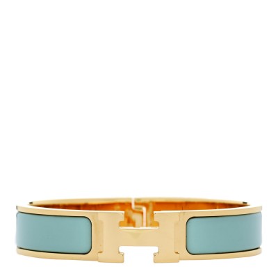 Enamel Narrow Clic Clac H Bracelet GM Vert Aqua