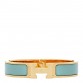 Enamel Narrow Clic Clac H Bracelet GM Vert Aqua