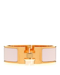 Enamel Wide Clic Clac H Bracelet GM White