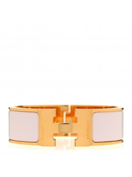 Enamel Wide Clic Clac H Bracelet GM White