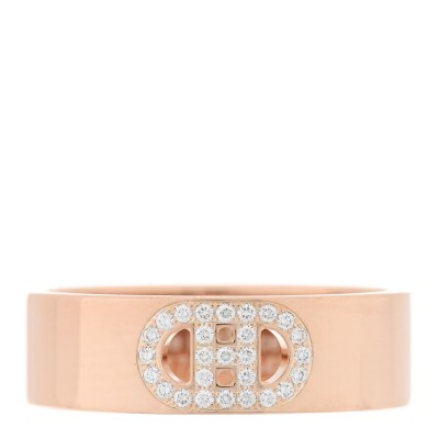 18K Rose Gold Diamond PM H D'Ancre Ring 51 5.75