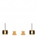 Gold Lacquered Mini Pop H Earrings Black