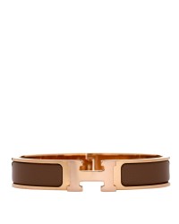 Enamel Narrow Clic Clac H Bracelet GM Chataigne