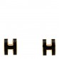 Gold Lacquered Mini Pop H Earrings Black