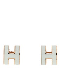 Rose Gold Lacquered Mini Pop H Earrings Vert Fizz
