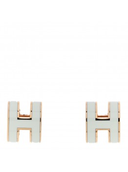 Rose Gold Lacquered Mini Pop H Earrings Vert Fizz