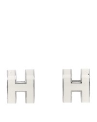 Palladium Lacquered Pop H Earrings White
