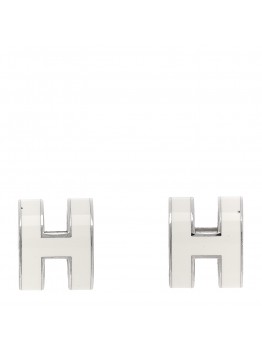 Palladium Lacquered Pop H Earrings White