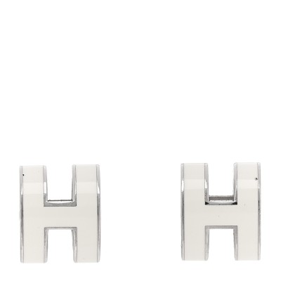 Palladium Lacquered Pop H Earrings White