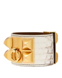 Matte Niloticus Crocodile Himalaya Collier De Chien CDC Bracelet T1 Blanc