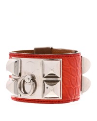 Matte Alligator Collier De Chien CDC Bracelet S Geranium