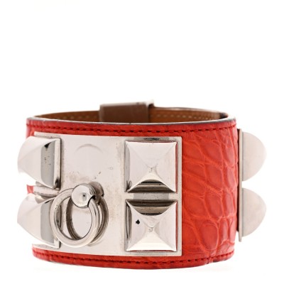 Matte Alligator Collier De Chien CDC Bracelet S Geranium