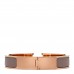 Enamel Narrow Clic Clac H Bracelet PM Marron Glace