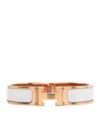 Enamel Narrow Clic Clac H Bracelet PM White