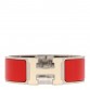 Enamel Wide Clic Clac H Bracelet PM White Rouge Vif