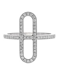 18K White Gold Diamond Ever Chaine d'Ancre Ring 53 6.25