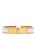 Enamel Narrow Clic Clac H Bracelet PM White
