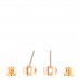 Rose Gold Lacquered Mini Pop H Earrings White