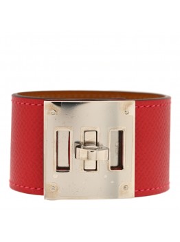 Epsom Kelly Dog Bracelet Rouge Casaque
