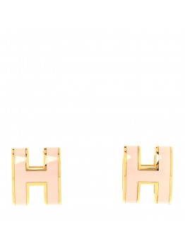 Gold Lacquered Mini Pop H Earrings Rose Dragee