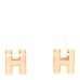 Gold Lacquered Mini Pop H Earrings Rose Dragee