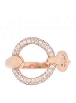 18K Rose Gold Diamond Filet d'Or Ring 51 5.75